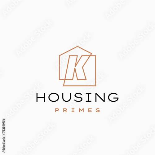 letter k house home mortgage real estate living logo vector icon illustration