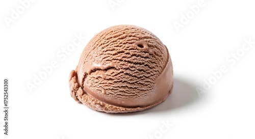 Scoop of ice cream chocolate isolated on white