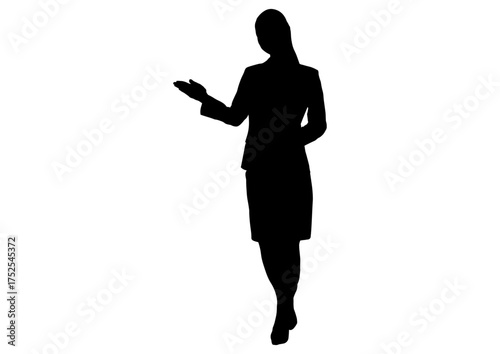 案内する女性のシルエット2
