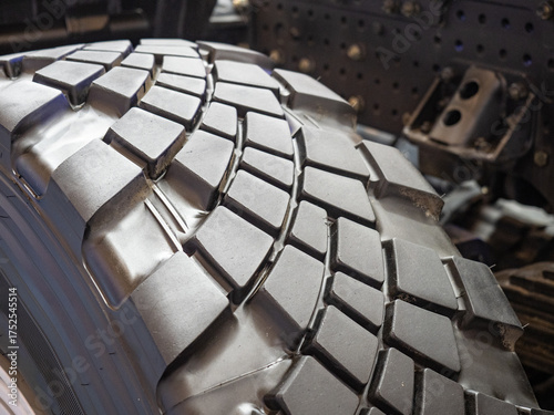 Fragment of car wheel. Trea...