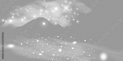 Snow and wind on a transparent background. White gradient decorative .vector illustration. winter and snow with fog. wind and fog