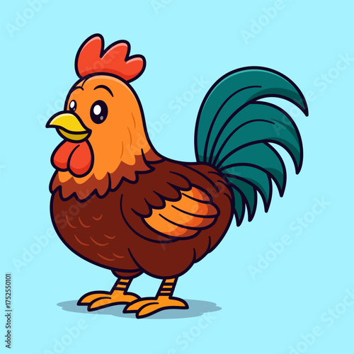 Cute Rooster Illustration