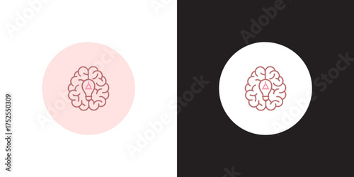 Unlock brilliant ideas with a brain illustration, perfect for modern branding and innovation campaigns, showcasing intelligence and creativity in a stylish and versatile design