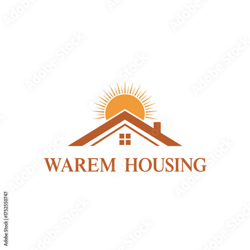 Sunrise Roof House Real Estate Housing Logo