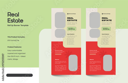  Clean, Modern and Professional Real Estate Roll Up Banner Template