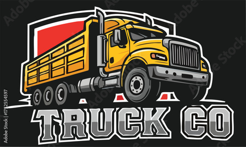 Trucking Company Logo Design Illustration.