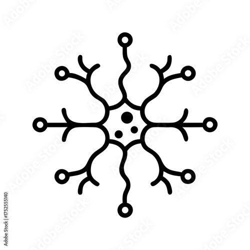Illustration of a neuron in simple line art