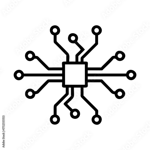 Illustration of a microchip with connections
