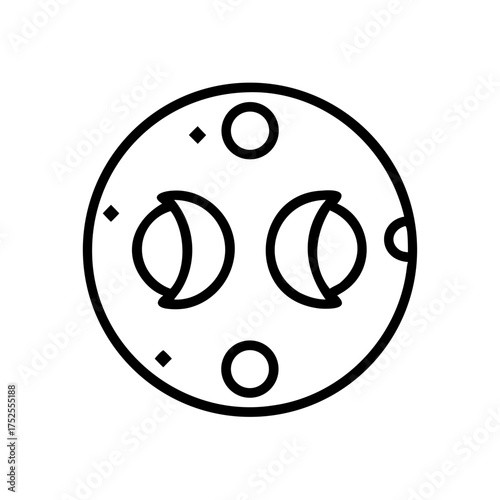 Illustration of a full moon with craters