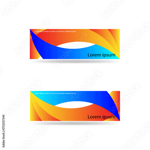 blue gradient and yellow red gradient curves abstract background banner nice for your banner
