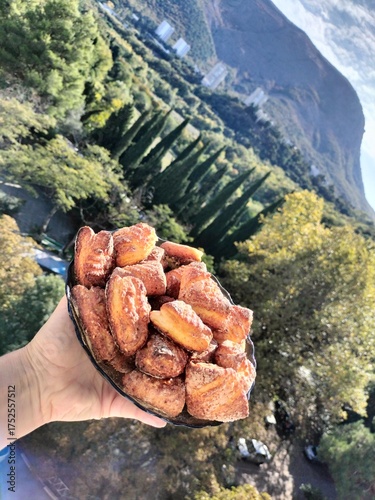 Wallpaper Mural homemade cakes. cookies on a platter in close-up. cooking. beautiful background, mountain landscape, nature Torontodigital.ca