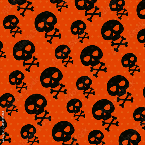4K Halloween Seamless Pattern Texture, Orange-Black Themed Background