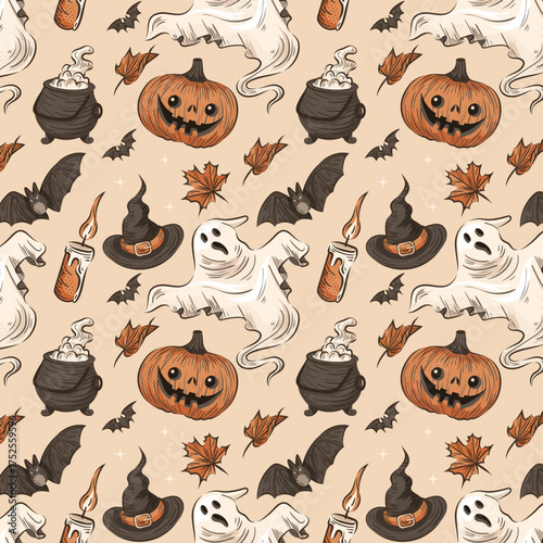 Halloween Symbols Seamless Texture Collection
