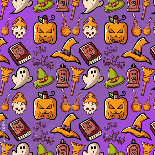 Halloween Seamless Pattern Texture