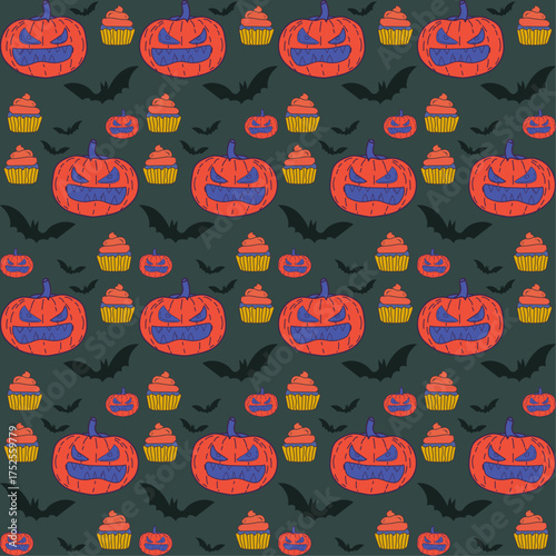 Halloween Seamless Pattern Texture