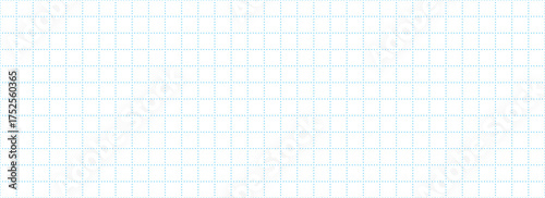 Planer page with blue dotted square grid. Seamless checkered paper pattern. Bullet journal notebook background. Simple squared graph texture. School math lined sheet wallpaper. Vector