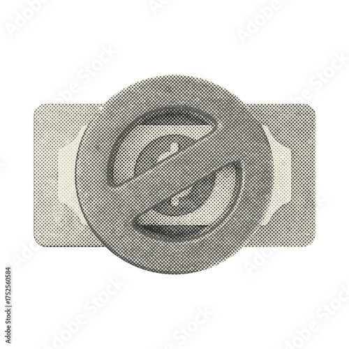 3d money dollar block transaction halftone style