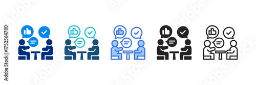 Feedback Session Icon Set Multiple Style Vector Illustration 