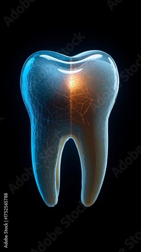 Cinematic Concept Art of a Human Tooth – Realistic Dental Anatomy with Artistic Lighting and Depth