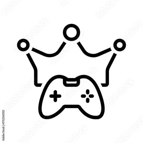 Vector black line icon for Esport achievement