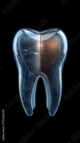 Cinematic Concept Art of a Human Tooth – Realistic Dental Anatomy with Artistic Lighting and Depth
