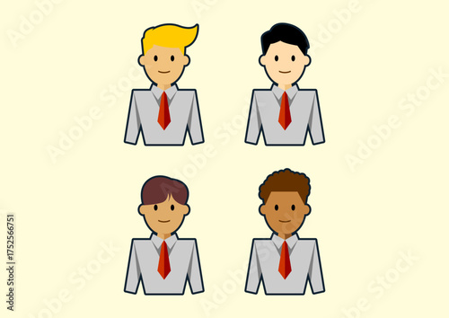 set of business people