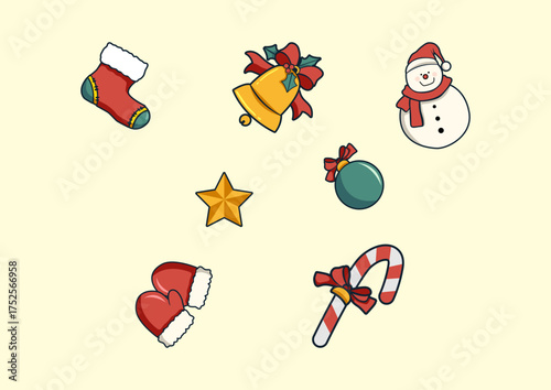 christmas elements vector set