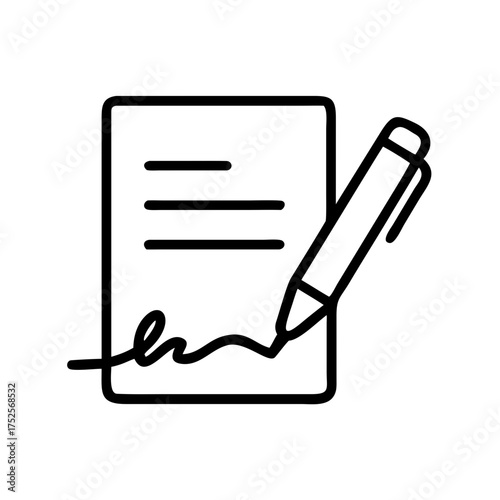 Signing a document with a pen for confirmation