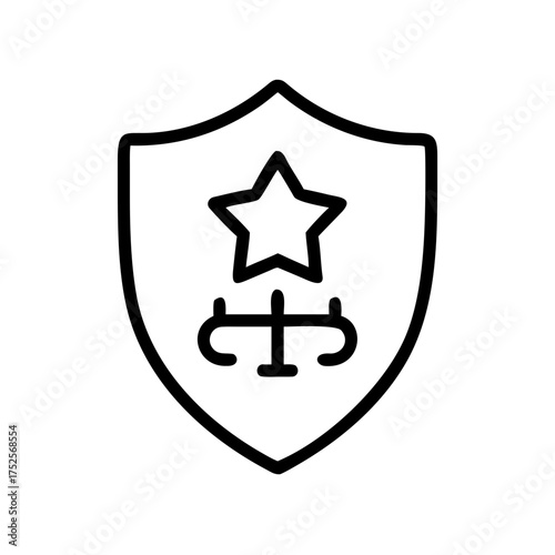 Shield with star and scales for legal protection