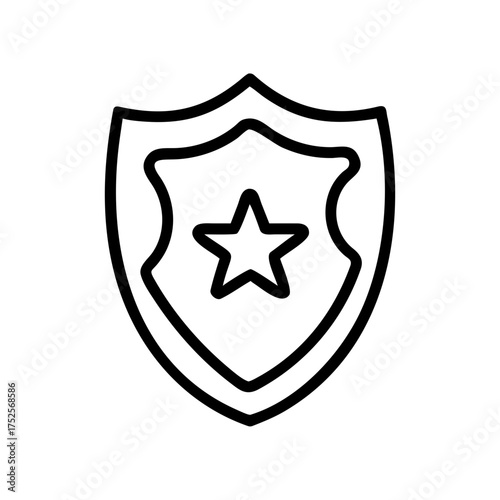 Shield with a star representing law enforcement