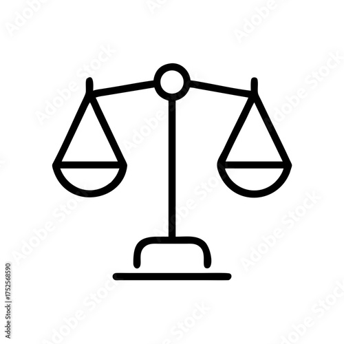 Scales of justice line icon, law and equilibrium