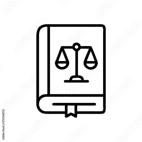 Law book with scales of justice illustration