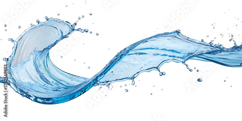 Dynamic water splash on black background creating an abstract fluid movement for modern designs and presentations