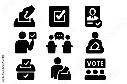 Voting symbols representing civic engagement and participation in democratic processes during elections