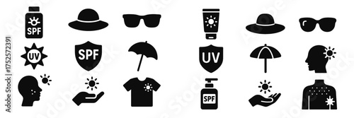 Importance of sun protection symbols for skincare and health awareness in outdoor activities