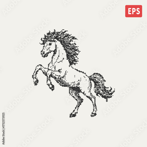 galloping horse retro pixel art