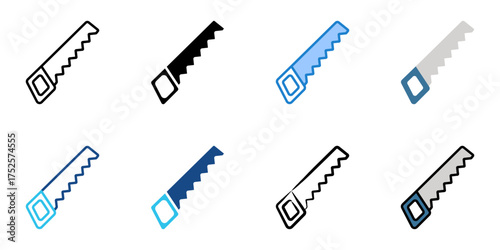 saw icon set multiple style collection 
