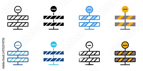 barrier icon set multiple style collection 
