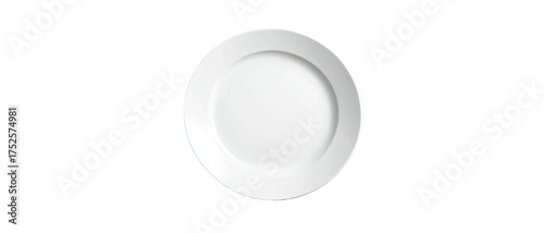Simple white plate, slightly shadowed, on black background