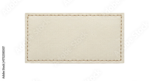 Blank Beige Fabric Patch with Stitching featuring patch, fabric, beige, blank, label creative concept emphasizing detail