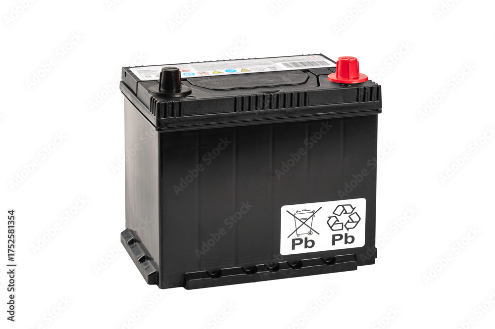 Fototapeta premium Car battery isolated on white background.