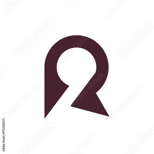 Modern Letter R Location Pin Logo Design