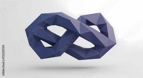 Eternal Connectivity: A modern abstract composition presents an infinity symbol, its intricate geometric structure. This symbolizes limitless potential and enduring connections. 