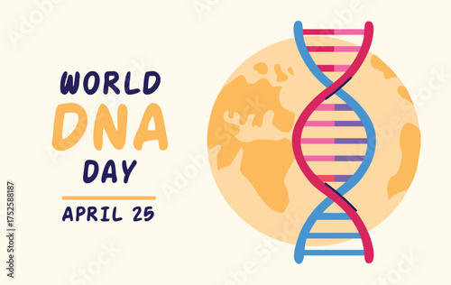 World DNA Day on 25 april card banner invitation poster