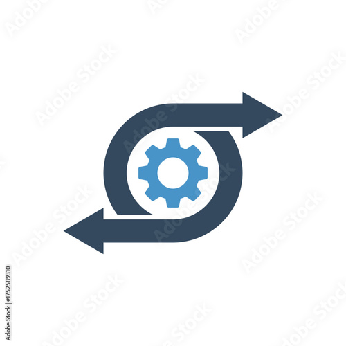 system integration process vector icon, agile software development pictogram, improvement process sign