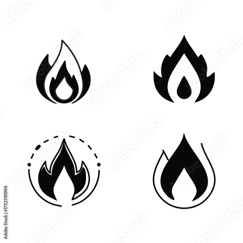 set of fire with white background