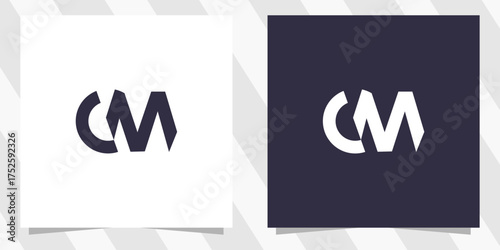 letter cm mc logo design vector