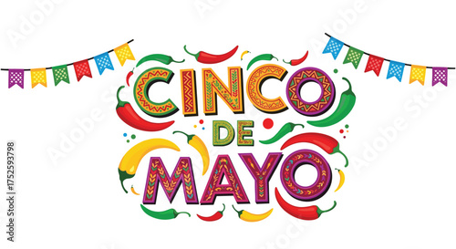 Celebrate cinco de mayo with vibrant festive decorations and spicy peppers.