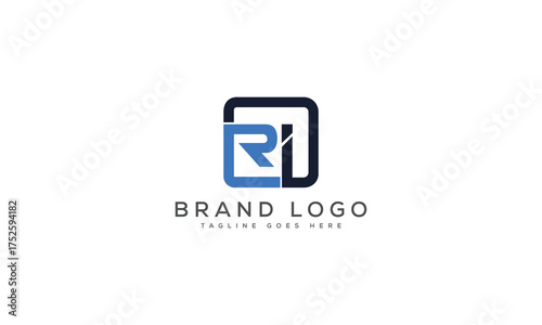 letter RI logo design vector template design for brand.