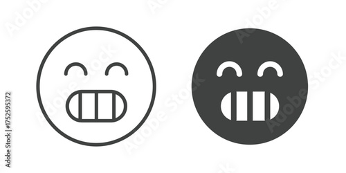 Smile Icon. Line and glyph solid icon